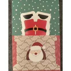 Lustige Karte Weihnachten, Nikolaus, Schornstein, Handarbeit mit Umschlag