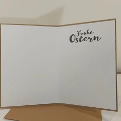 Lustige Osterkarte Hippie- Schaf mit Blumenkranz fröhlich bunt zum Osterfest