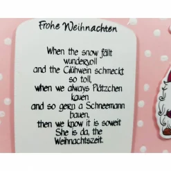 Lustige Weihnachtskarte Wichtel mit Gedicht mint-bunt