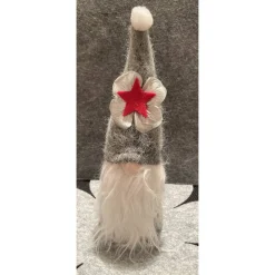 Lustiger Deko Wichtel, Advent, Weihnachten, ca 27 cm hoch, silber rot, grau