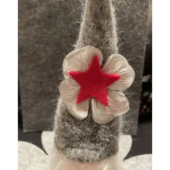 Lustiger Deko Wichtel, Advent, Weihnachten, ca 27 cm hoch, silber rot, grau