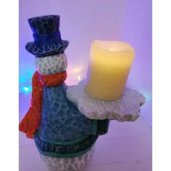 Lustiger Schneemann mit Kerze 3