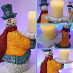 Lustiger Schneemann mit Kerze