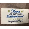 Lustiges Geschenk Schokihülle Schokoladenhülle/ Schokitasche/ Schokiverpackung Handarbeit Mama gestickt