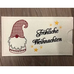 Lustiges Geschenk Schokihülle Schokoladenhülle/ Schokitasche/ Schokiverpackung Handarbeit Weihnachten gestickt