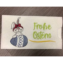 Lustiges Geschenk Schokihülle Schokoladenhülle/ Schokitasche/ Schokiverpackung Handarbeit Ostern gestickt