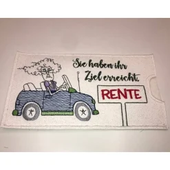 Lustiges Mitbringsel zum Ruhestand Rente Schokihülle Schokoladenhülle/ Schokitasche/ Handarbeit gestickt