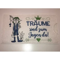 Lustiges Mitbringsel zum Ruhestand Schokihülle Schokoladenhülle/ Schokitasche/ Schokiverpackung Handarbeit gestickt