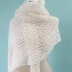 Luxuriöse Brautstola aus Mohair und Seide in Cremeweiß – Elegantes Lacetuch für Hochzeit & Feste