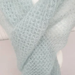 Luxuriöse Brautstola Mohair Seide Mint – Edles Lacetuch für Hochzeit & Feste