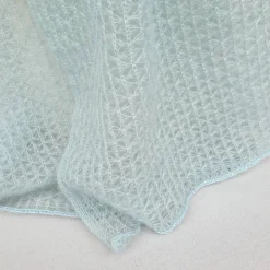 Luxuriöse Brautstola Mohair Seide Mint – Edles Lacetuch für Hochzeit & Feste