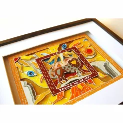 Löwe Sternzeichen personalisiertes geburtstagsgeschenk geschenk mit name geburtsdatum text 3D bild gerahmt pop art geburtstag spirituell