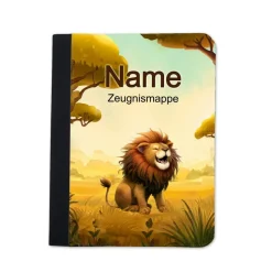 Löwe Zeugnismappe personalisiert | Zeugnismappe | Zeugnismappe mit Namen | Urkundenmappe
