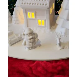 Magisches Weihnachtsdorf Diorama | 3D-gedrucktes PLA | Zum Bemalen & Dekorieren | Beleuchtbare Winterlandschaft | DIY We