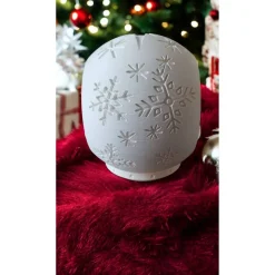 Magisches Winterdorf-Windlicht: 3D-gedruckte PLA-Lichterkugel (15cm) – Nikolaus oder Rentier-Szene