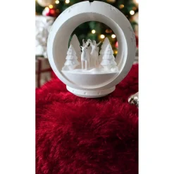 Magisches Winterdorf-Windlicht: 3D-gedruckte PLA-Lichterkugel (15cm) – Nikolaus oder Rentier-Szene