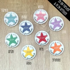 Magnet Tschüss Grundschule 2026 – Hallo 5. Klasse | Stern-Design | 38mm & 59mm | Geschenk Schulwechsel