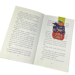 Magnetisches Lesezeichen „Kleine Spinne als Superheld verkleidet“ | Halloween Lesezeichen mit Spinnenmotiv