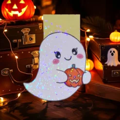 Magnetisches Lesezeichen „Kleiner Geist mit Kürbis