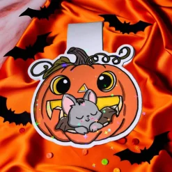 Magnetisches Lesezeichen „Baby-Fledermaus im Kürbis“ – Halloween Lesezeichen