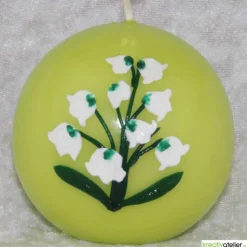 maigrüne Künstlerkerze Maiglöckchen in Kugelform