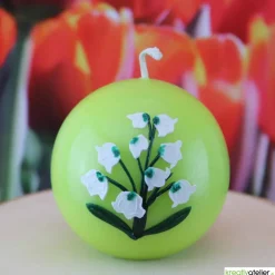 maigrüne Künstlerkerze Maiglöckchen in Kugelform