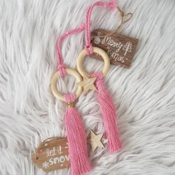 Makramee Anhänger 3er Set, Geschenkanhänger, Baumschmuck, Rückspiegelanhänger