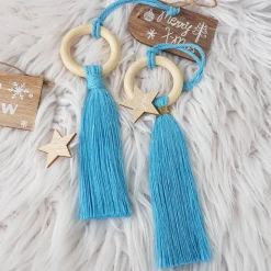 Makramee Anhänger, Geschenkanhänger, Baumschmuck, Rückspiegelanhänger