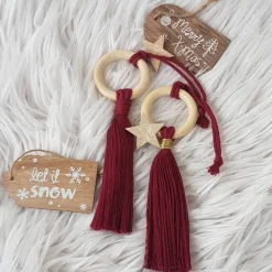 Makramee Anhänger, Geschenkanhänger, Baumschmuck, Rückspiegelanhänger