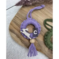 Makramee Anhänger mit Hasenmotiv aus Holz & Quaste | Ostern | Handmade | Einzeln oder 3er-Set