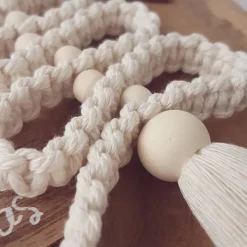 Makramee Baum, beige, Weihnachtsanhänger