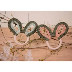 Makramee Hasenohren verspielte Oster-Deko & Serviettenring – Handgemacht und vielseitig