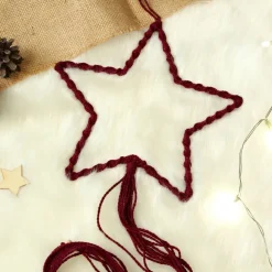 Makramee Stern Weihnachten Boho – Handgefertigte Deko zum Hängen für Tür, Fenster & Wand