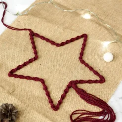 Makramee Stern Weihnachten Boho – Handgefertigte Deko zum Hängen für Tür, Fenster & Wand