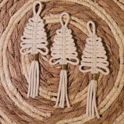 Makramee Tannenbaum, 3er Set, Geschenkanhänger