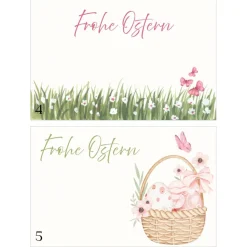 Makramee Tulpen Armband „Frohe Ostern“ – Freundschaftsarmband – Ostergeschenk in Wunschfarbe & Schmuckkarte