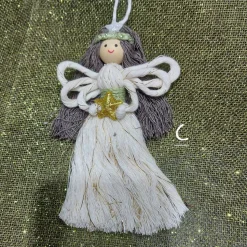 Makramee Weihnachtsengel – Personalisierte Hängedekoration & Geschenkanhänger