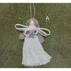 Makramee Weihnachtsengel – Personalisierte Hängedekoration & Geschenkanhänger