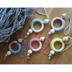 Makramee Weihnachtsschmuck - Weihnachtsbaum Anhänger (gelb)