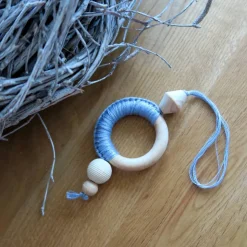 Makramee Weihnachtsschmuck - Weihnachtsbaum Anhänger (gelb)