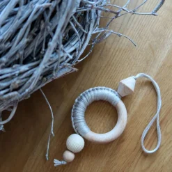 Makramee Weihnachtsschmuck - Weihnachtsbaum Anhänger (gelb)