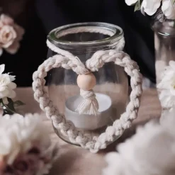 Makramee-Herzen – Handgefertigte Deko, Geschenkanhänger  Hochzeitsdeko