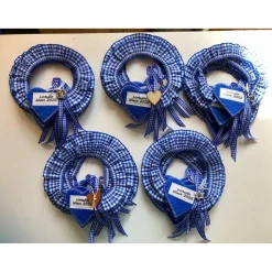 Maßkrug-Band, Maßkrug-Strumpfband, Markierungsband, Krugband zünftig kariert Wunschbeschriftung Filzherz