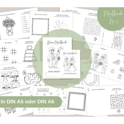 Malbuch Nr.1 | Malbuch Hochzeit für Kinder | Mal- & Aktivitätenbuch | Rätselspaß | Unterhaltung Kinder Hochzeit | DIN A5
