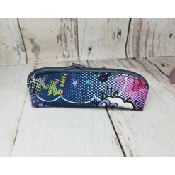 Mappe/Kosmetiktasche Comic blau in 3 Größen – Federmäppchen & Stiftetasche aus