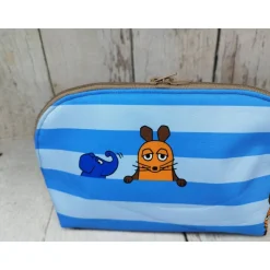 Mappe/Kosmetiktasche Sendung mit der Maus blau in 3 Größen – Federmäppchen & Stiftetasche aus