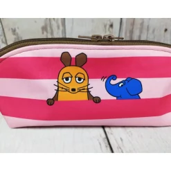 Mappe/Kosmetiktasche Sendung mit der Maus pink in 3 Größen – Federmäppchen & Stiftetasche aus Softshe