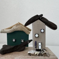 Maritime Deko Häuser Handmade aus Treibholz – Unikat Tischdeko & Geschenk