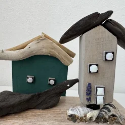 Maritime Deko Häuser Handmade aus Treibholz – Unikat Tischdeko & Geschenk