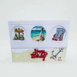Maritime Geburtstagskarte 3D handgefertigt – Glückwunschkarte Strand, Urlaub, personalisierbar